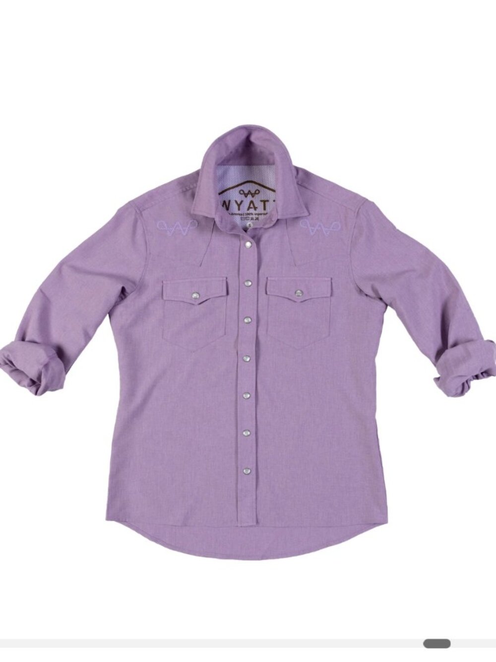 The Wyatt Clinch Snap Front Shirt in Lavender